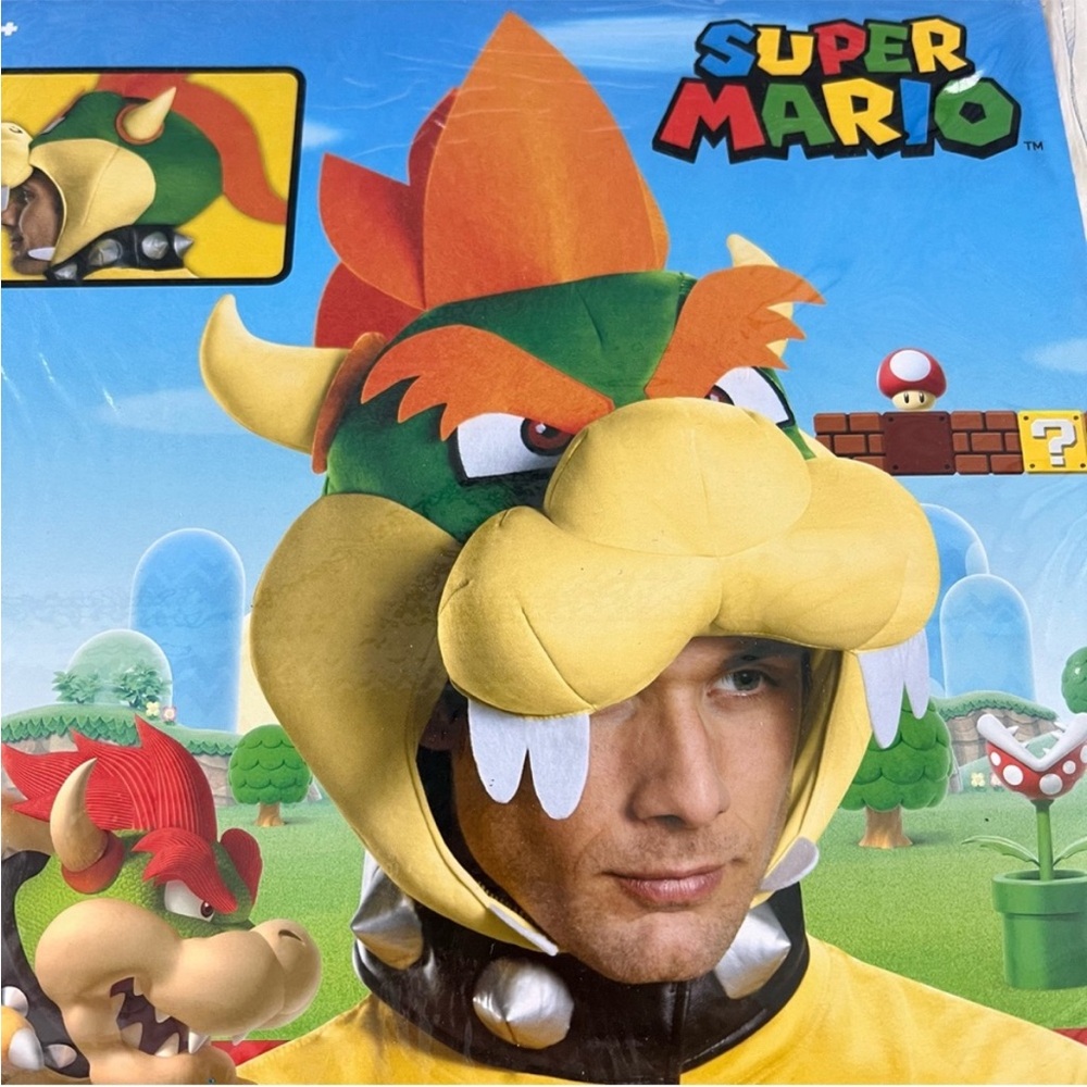 Nintendo Bowser accessory headpiece NEW Halloween costume mario villain Koopa - Picture 4 of 9